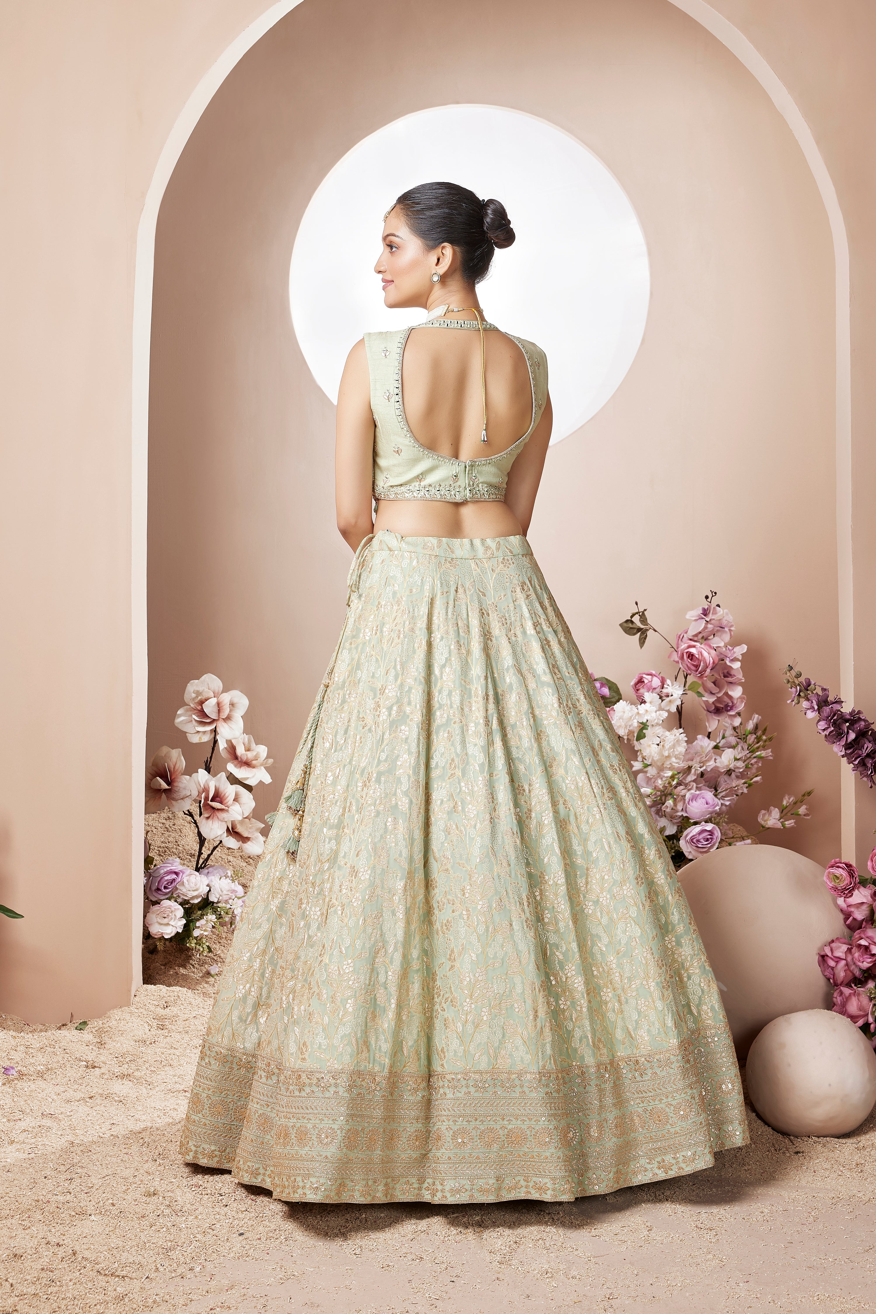 Soft Sage Lehenga