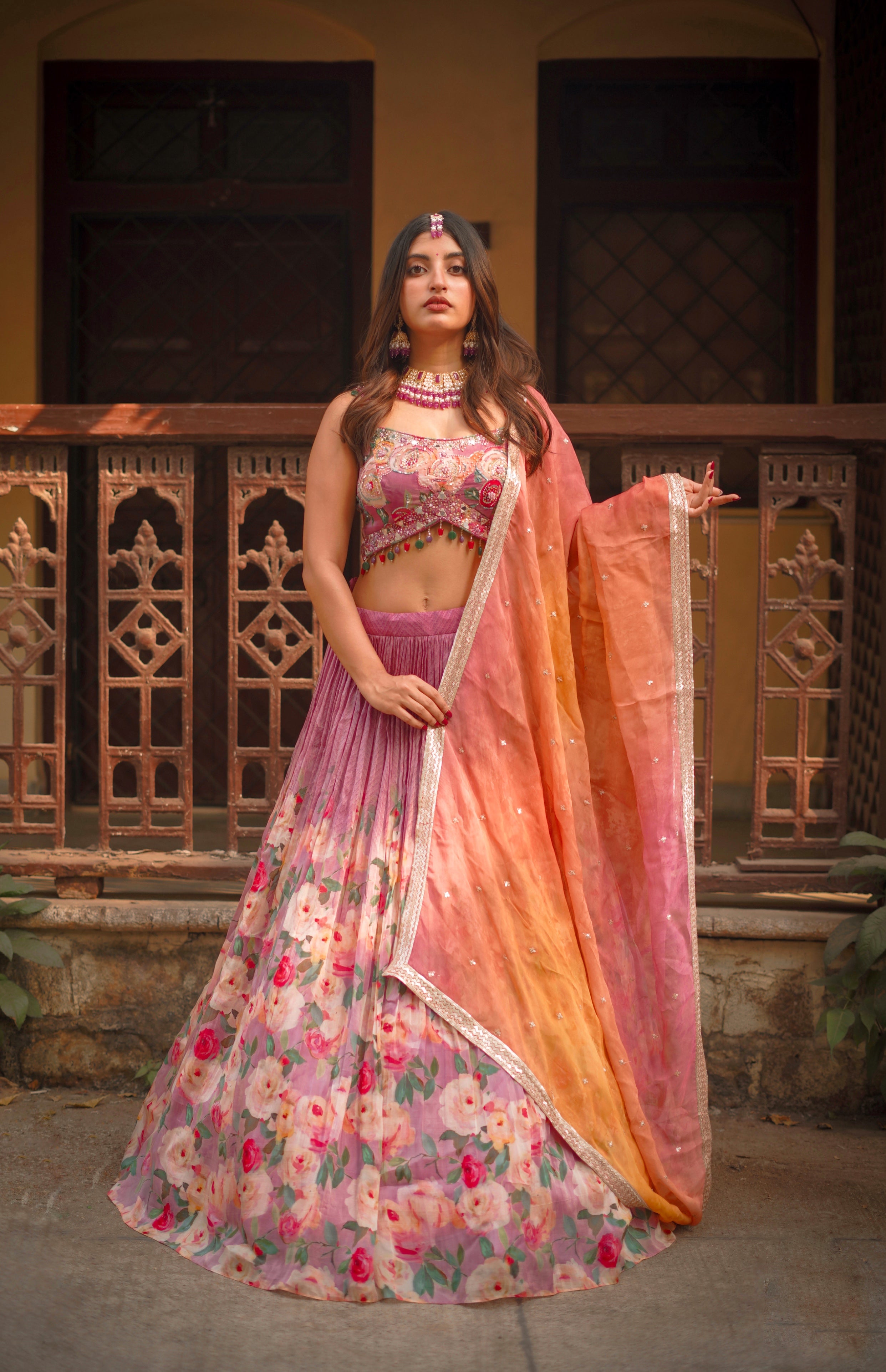The Plum Petal lehenga