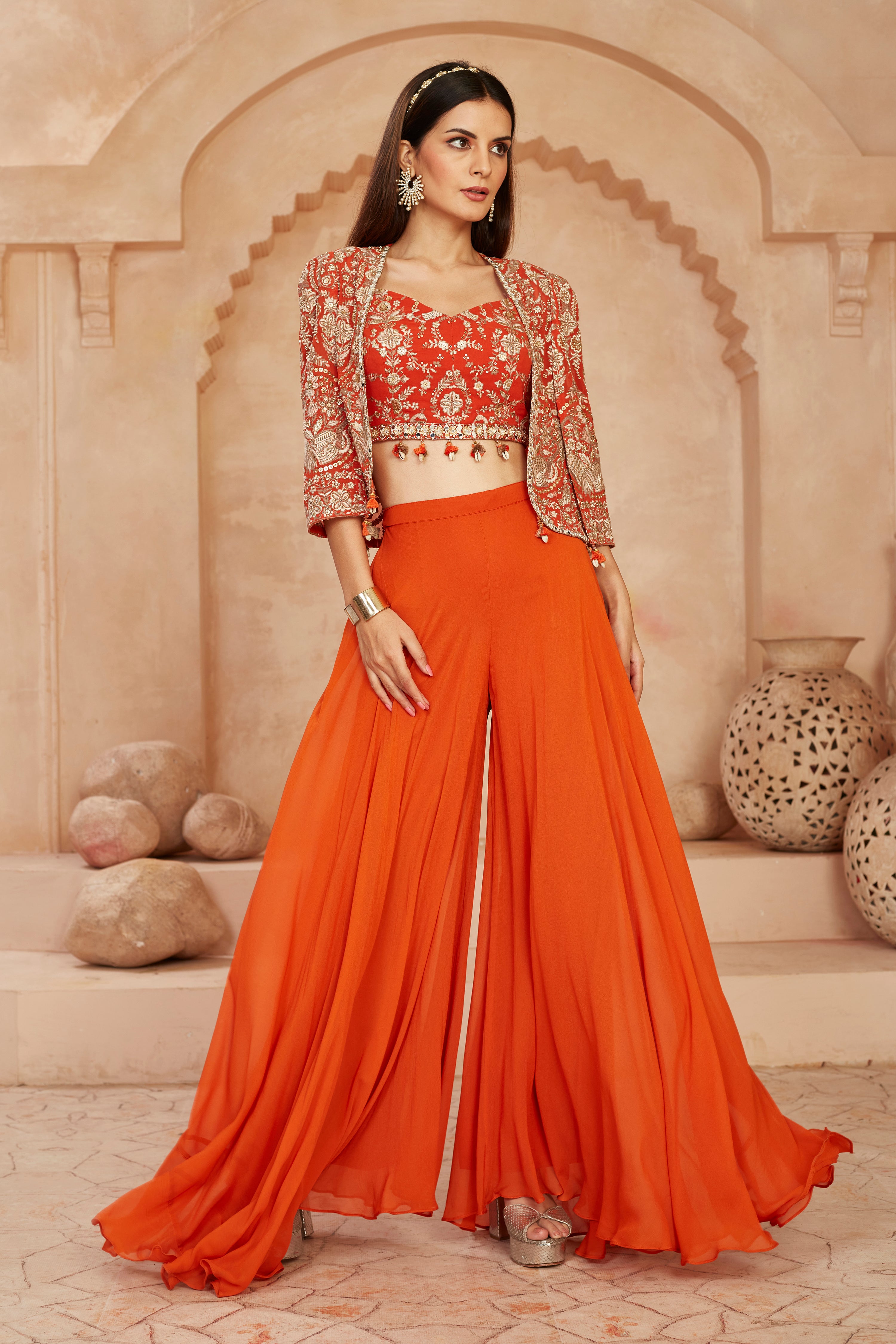 Ravishing Ebony Cape Sharara