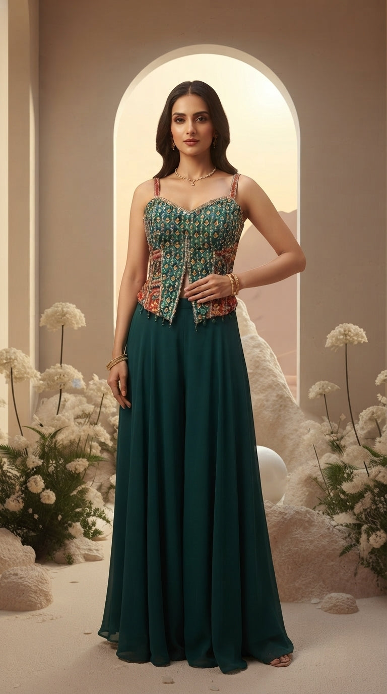 Amber Dusk Sharara Set