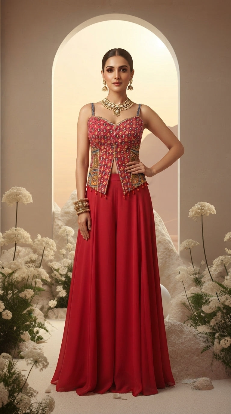 Amber Dusk Sharara Set