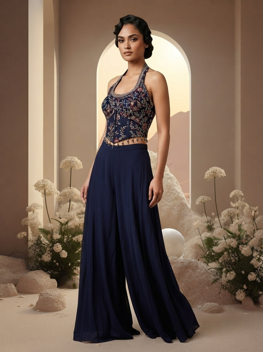 Indigo Night Sharara Set