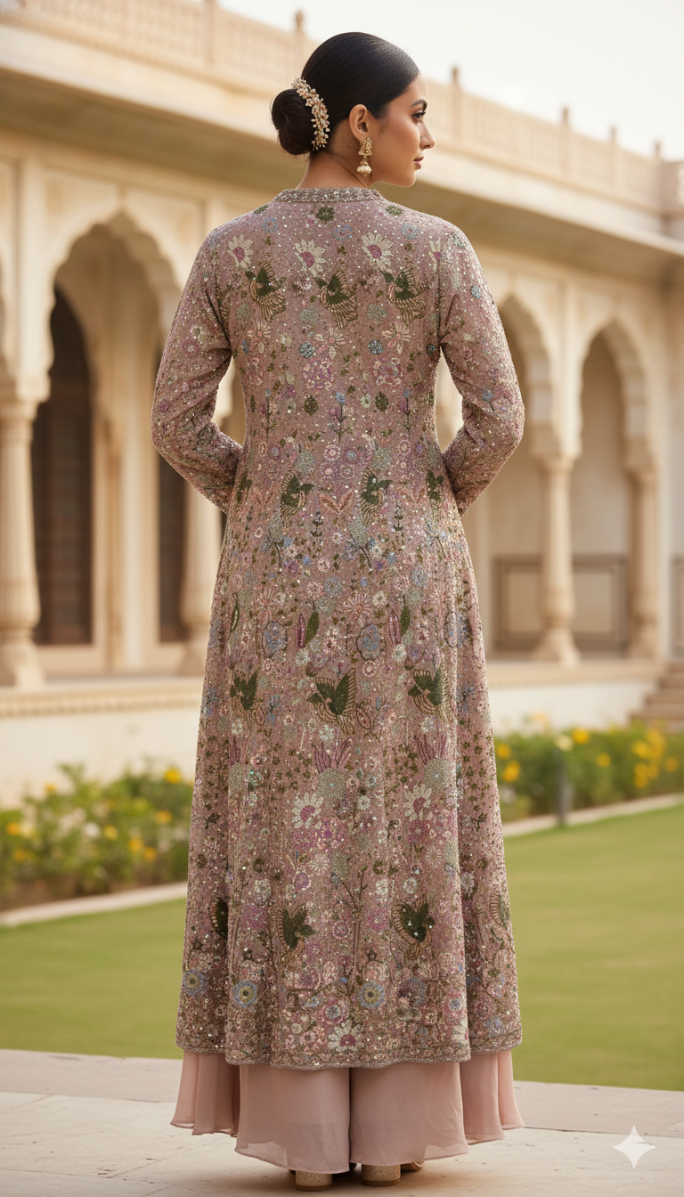 Floral Veil Sharara Set