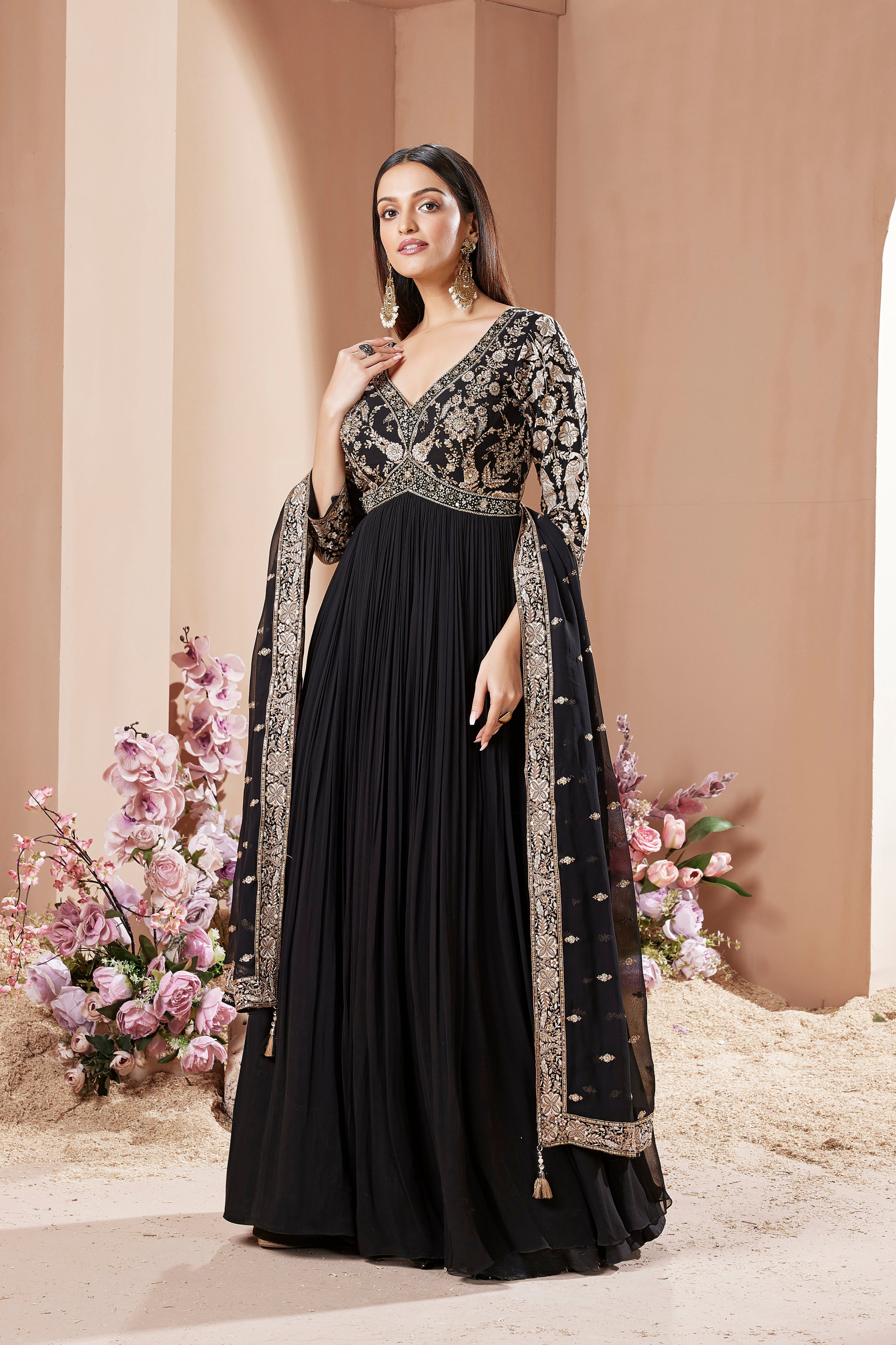 Ebony Elegance Anarkali