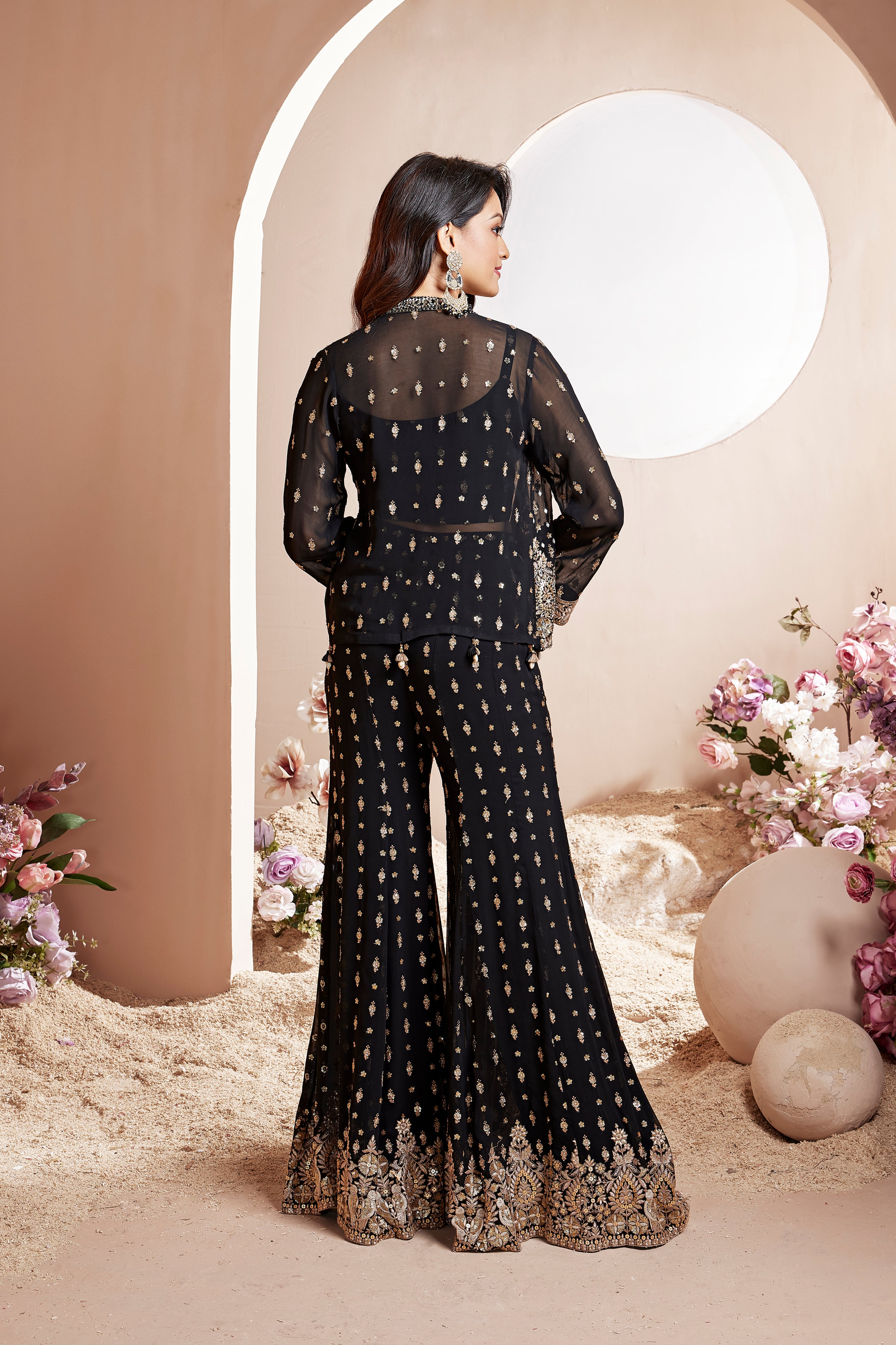 Ravishing Ebony Sharara Set