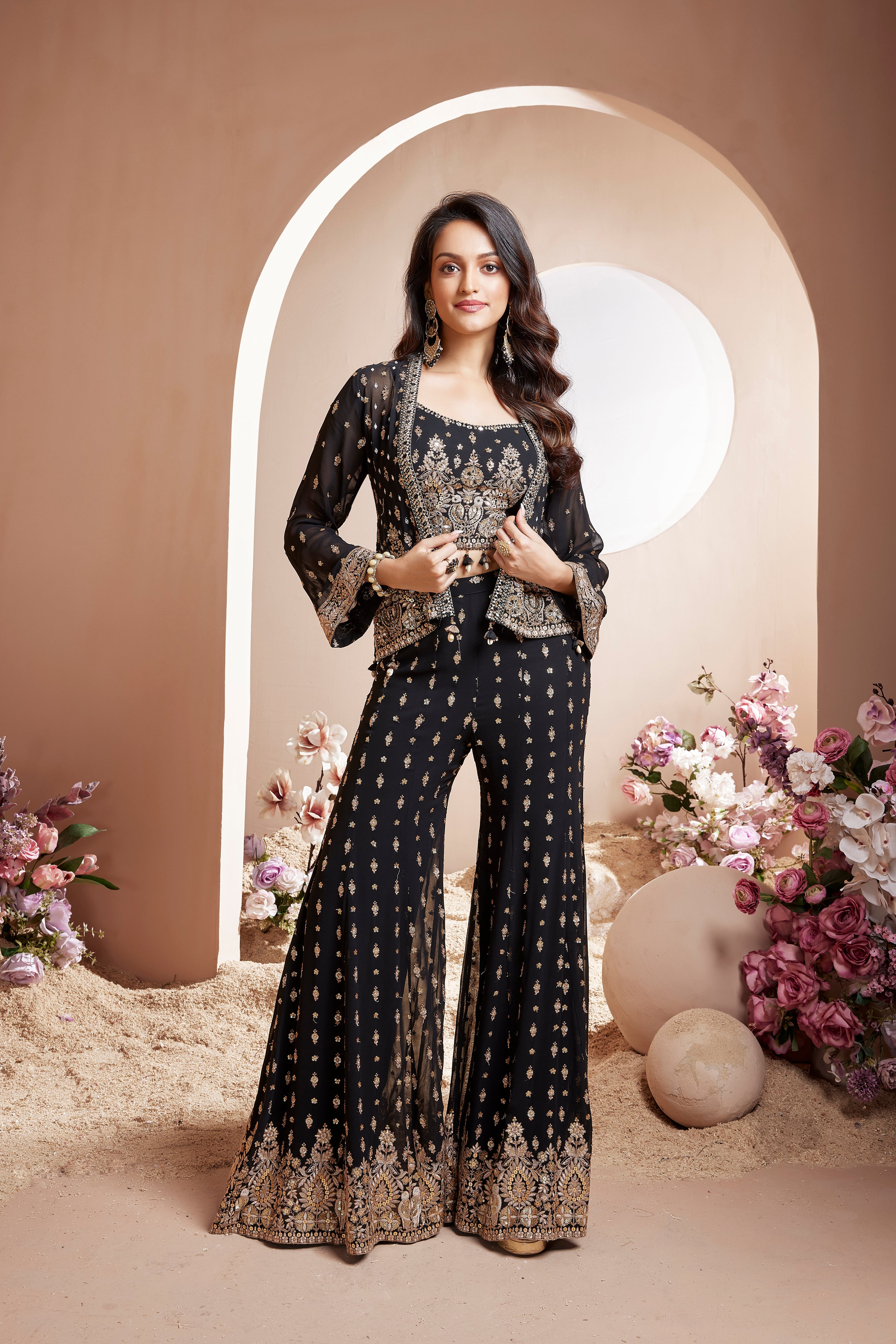 Ravishing Ebony Sharara Set