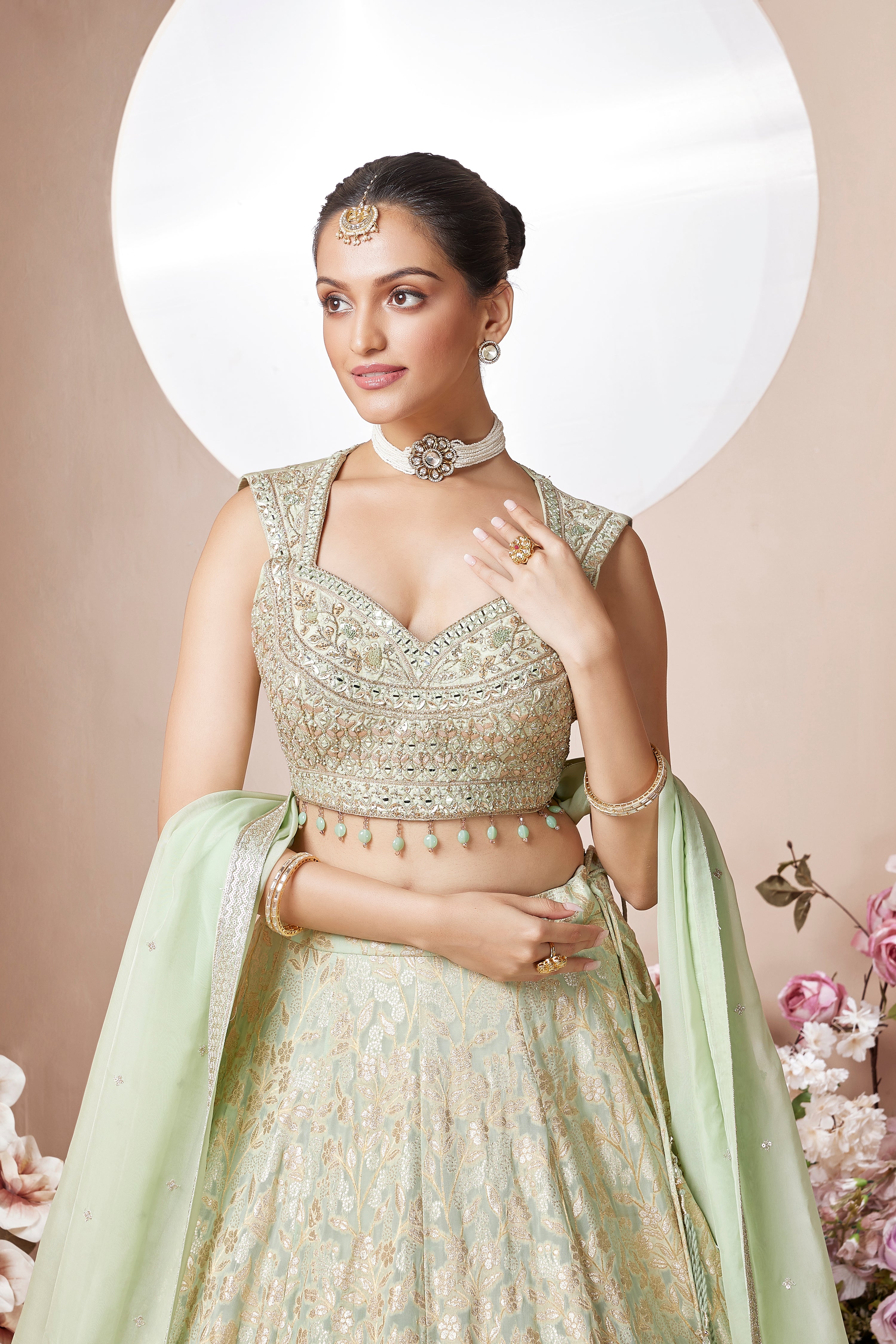 Soft Sage Lehenga