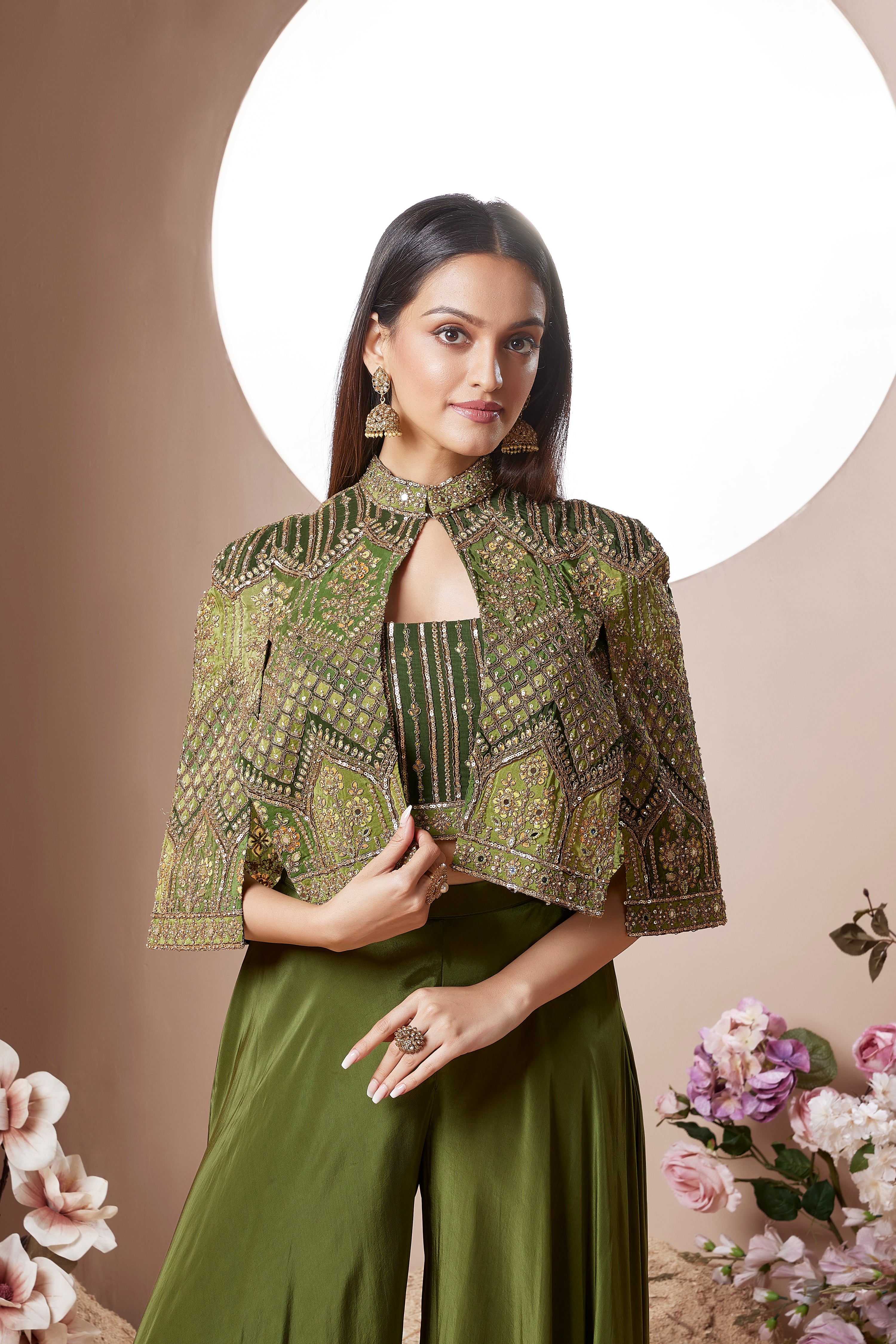 Verdant Green Sharara Set