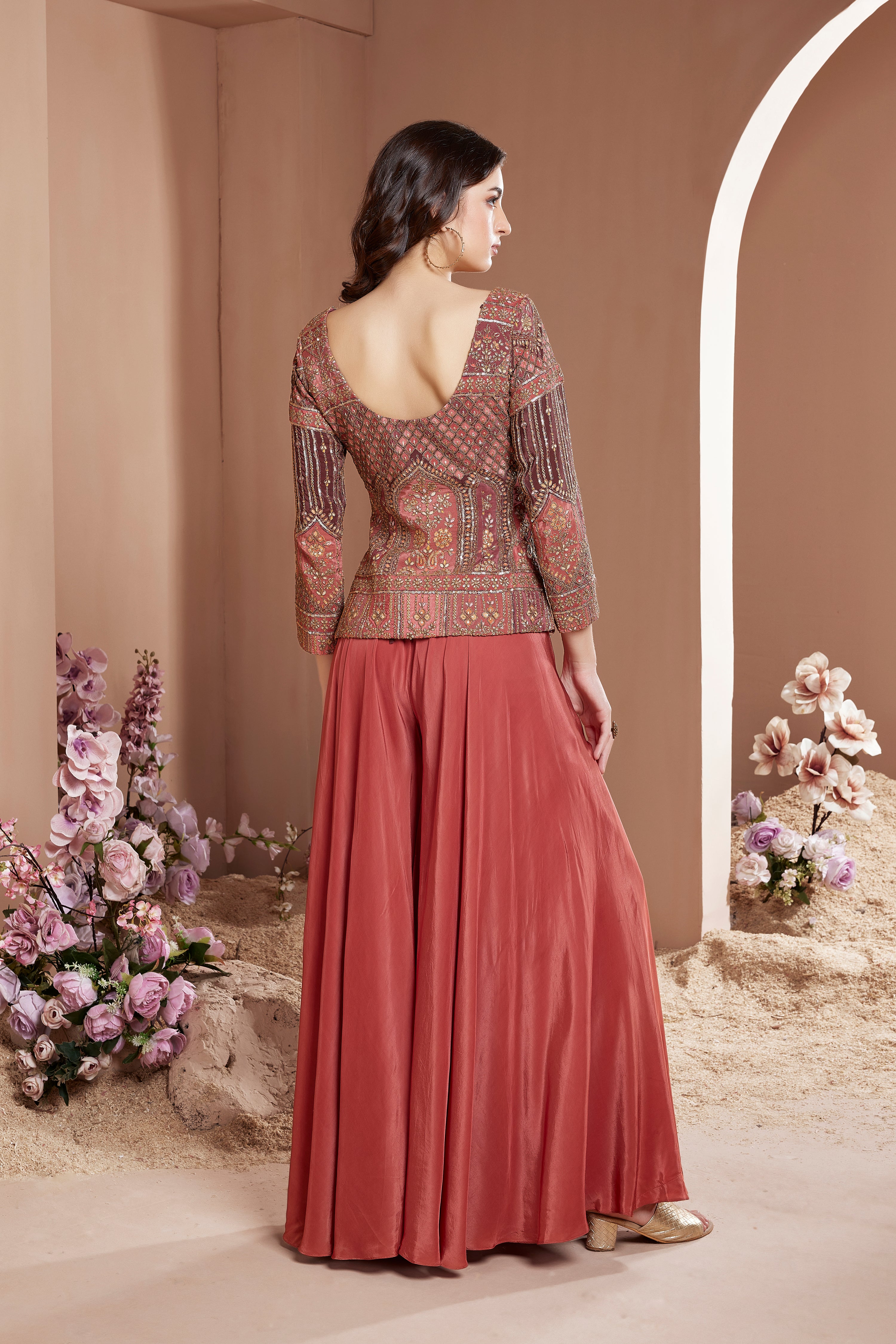 Coral Sharara Set