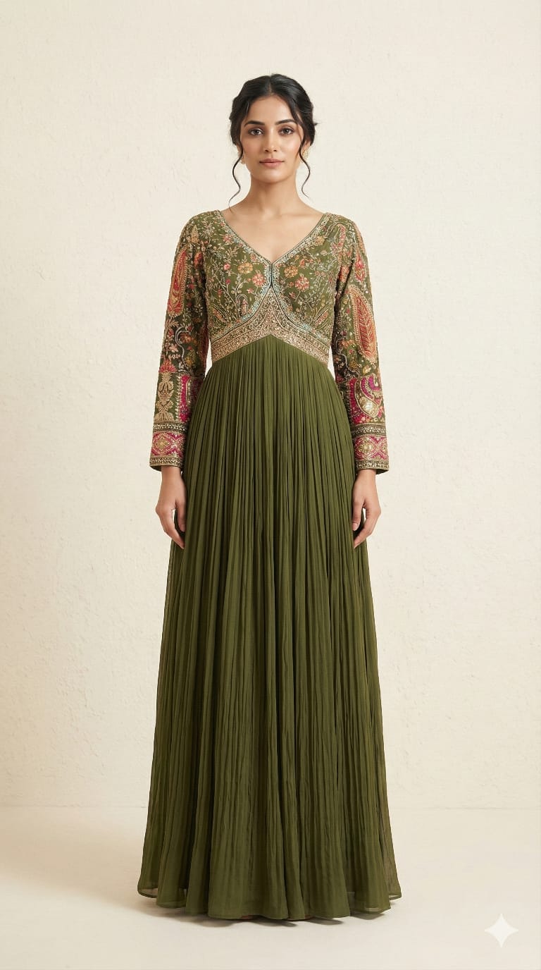 The Midnight Noir Anarkali