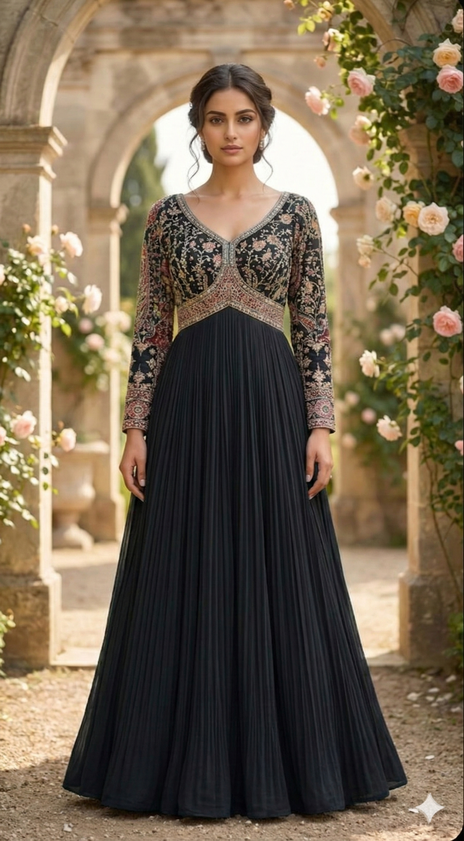 The Midnight Noir Anarkali