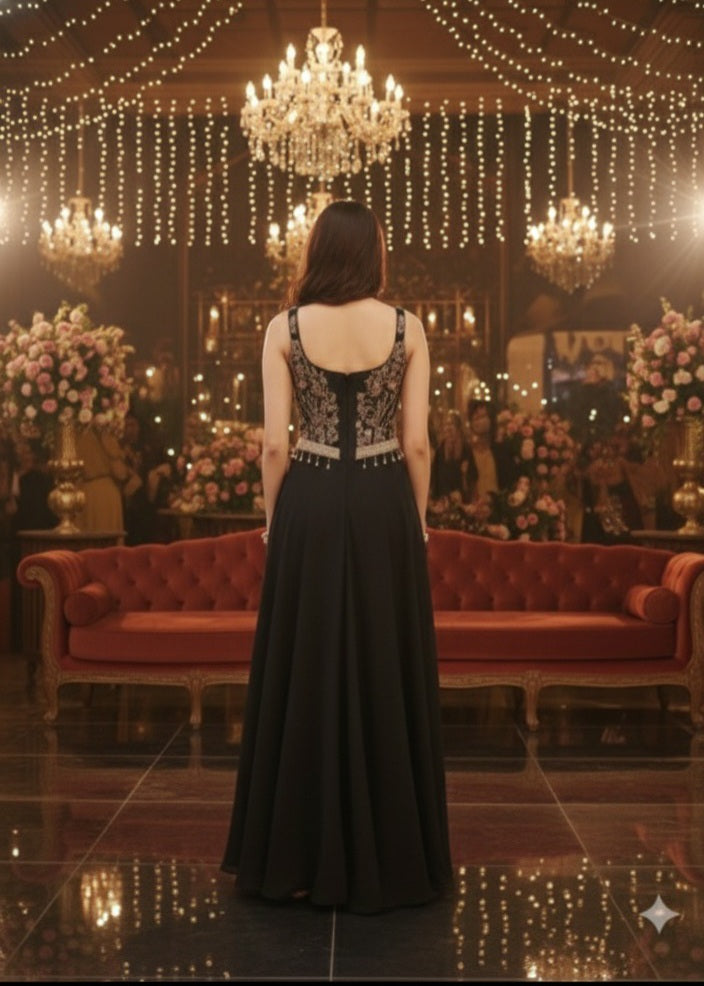 Obsidian Elegance Sharara Set