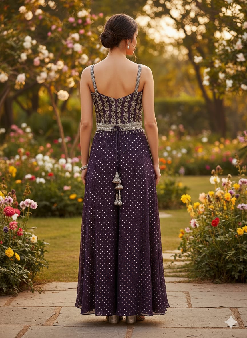 Royal Plum Sharara Set