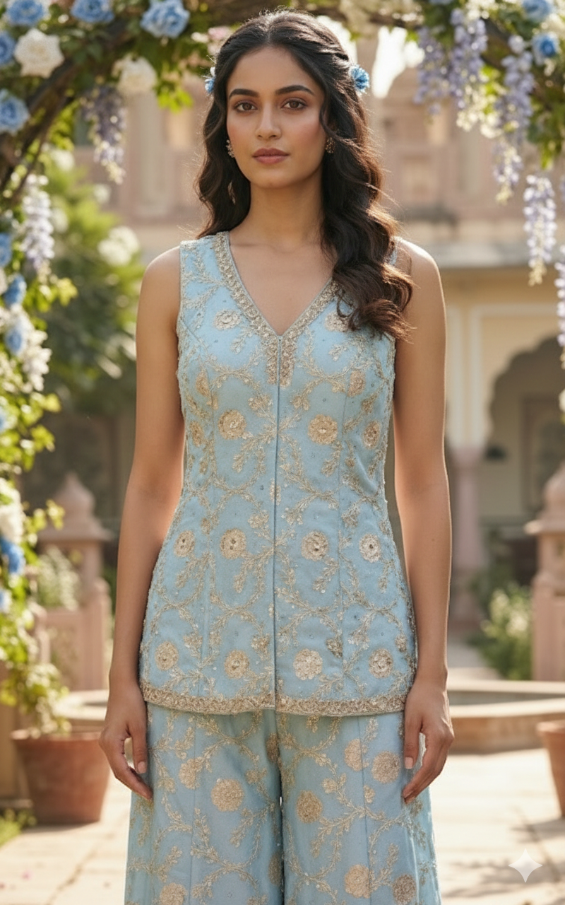 Rosé Garden Sharara Set