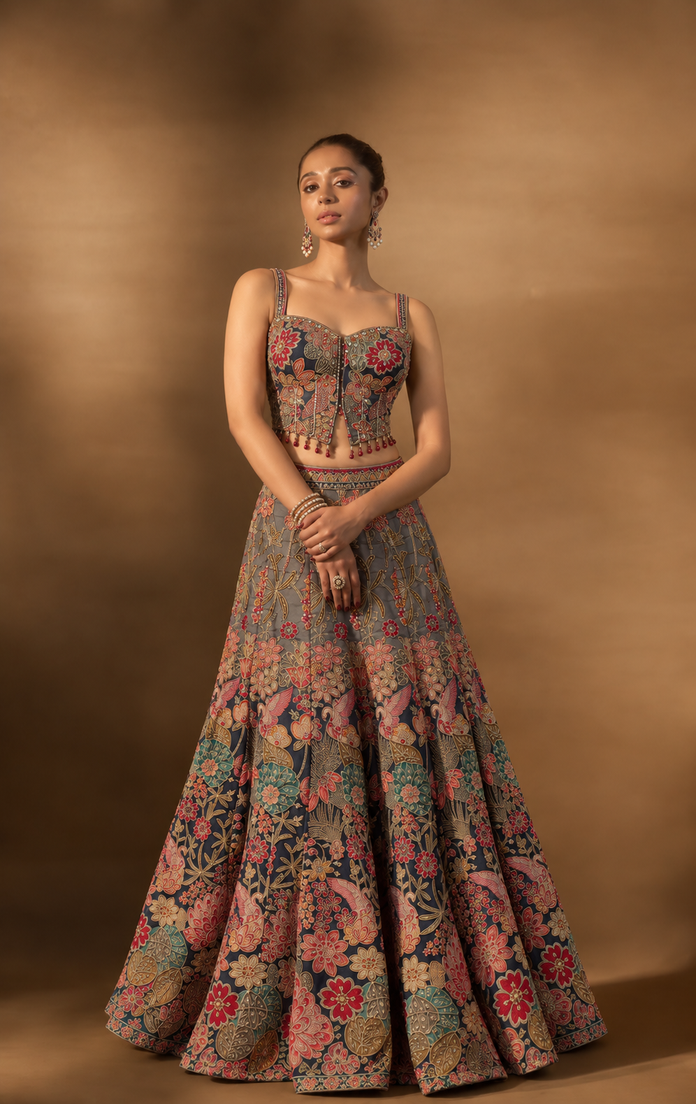 Floral Heavy Embroidered Lehenga Set