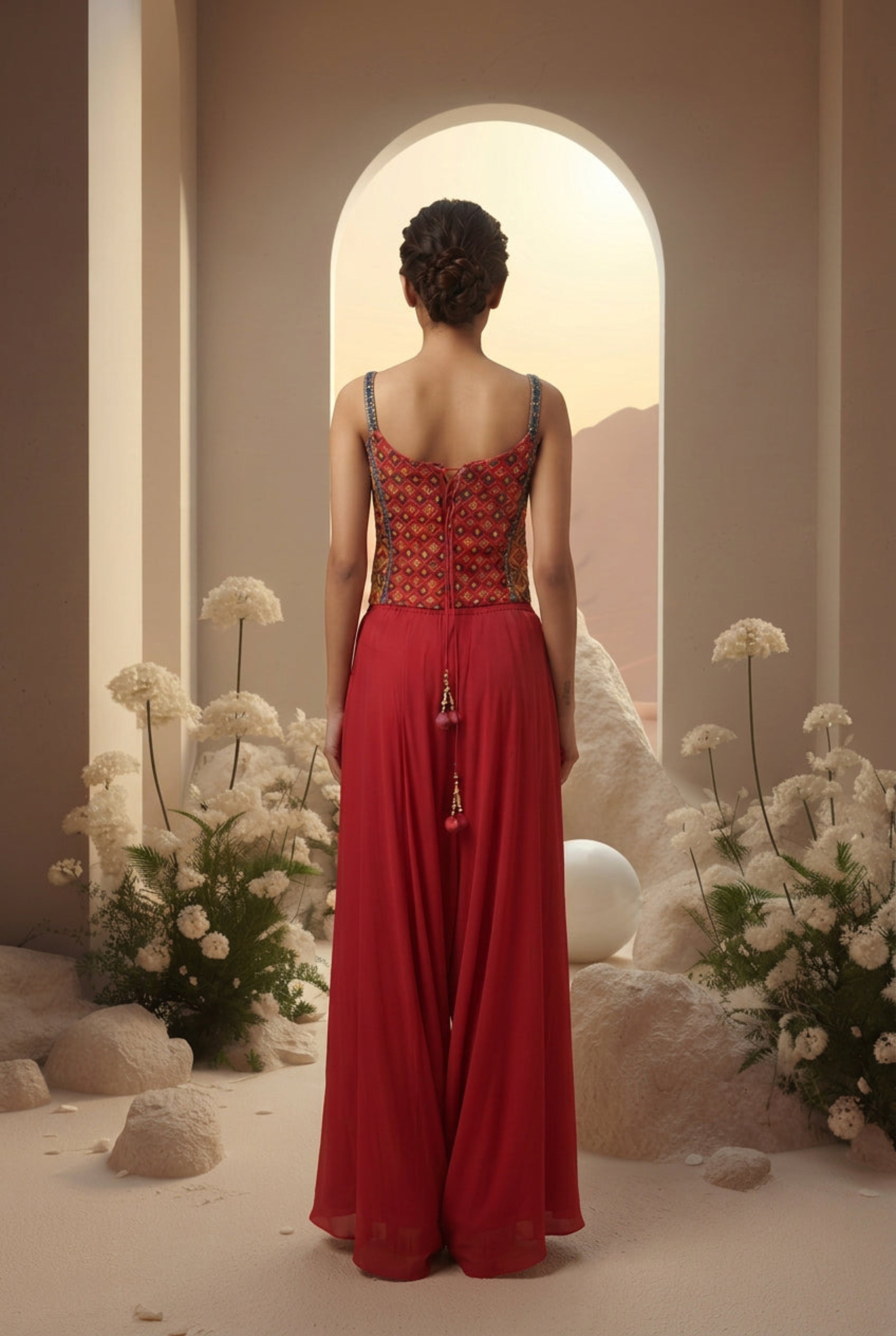 Dark Embroidered Sharara Set