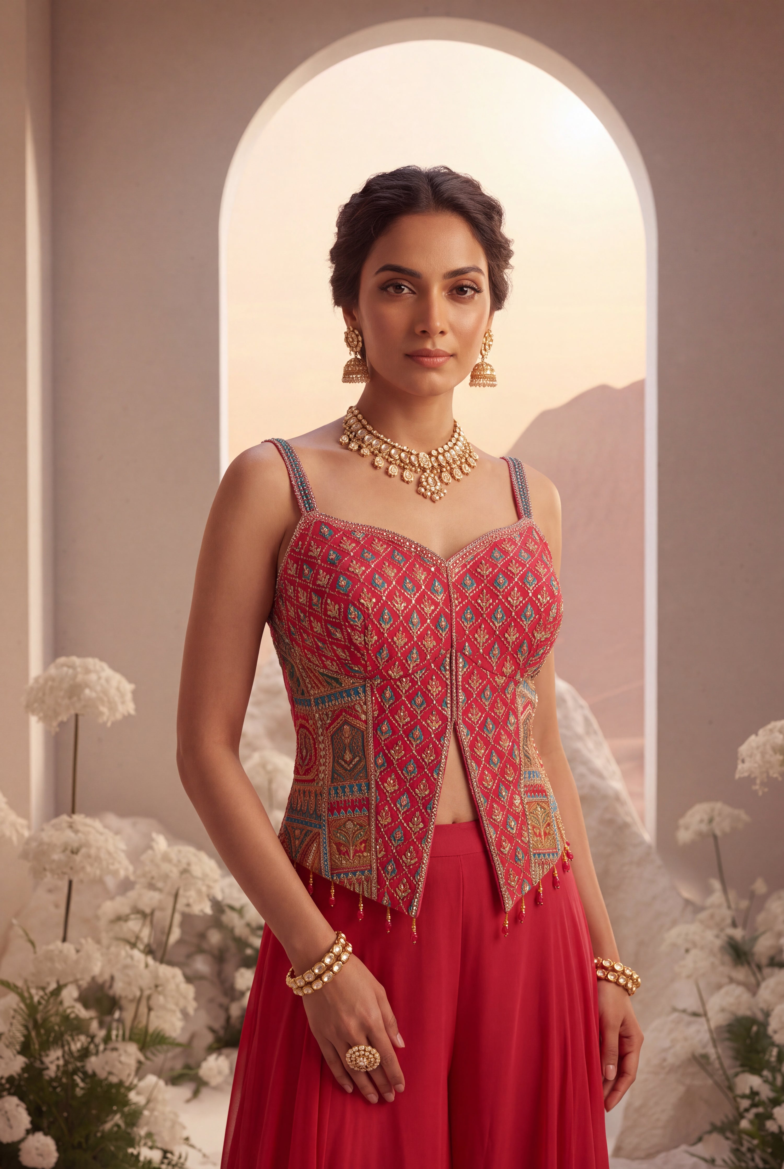 Dark Embroidered Sharara Set