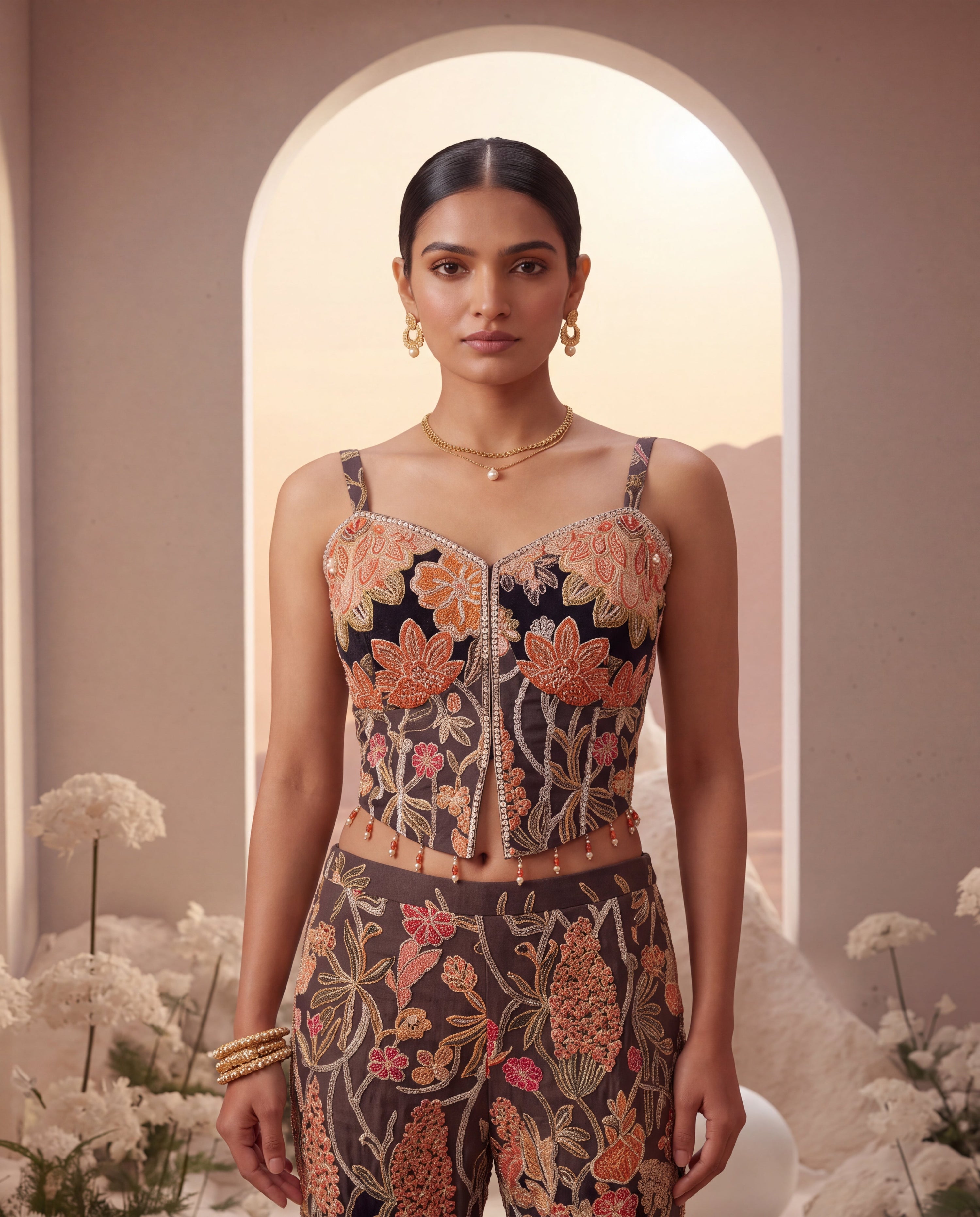Floral Heavy Embroidery Sharara Set