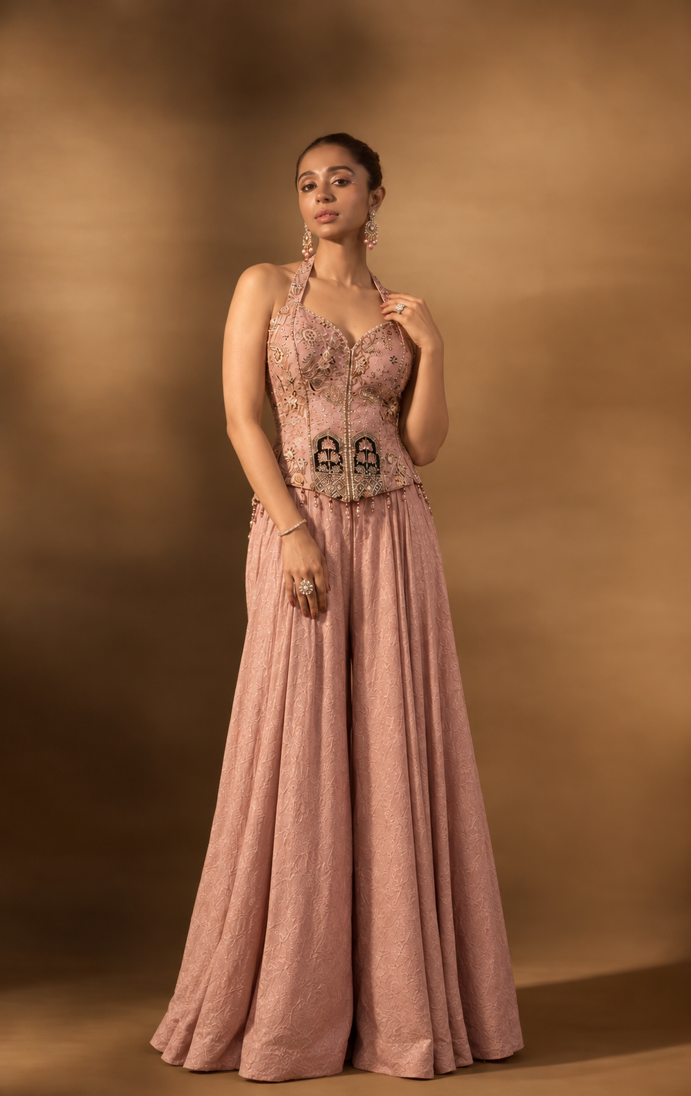 Pastel Duo Embroidered Sharara Set
