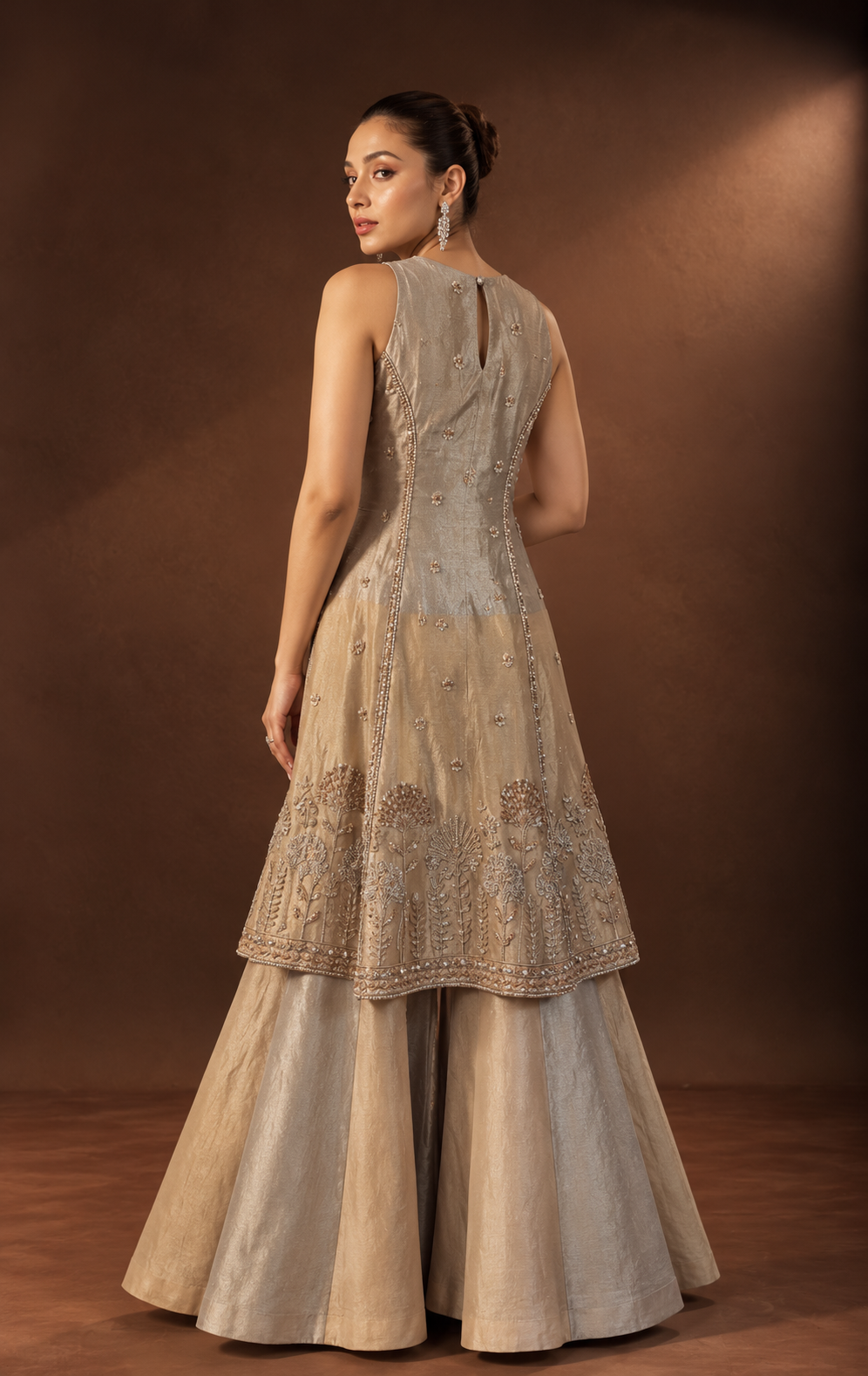 Ivory Embroidered Kurta Sharara Set