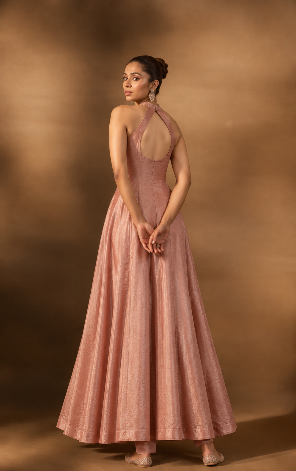 Pink Embroidered Anarkali Set