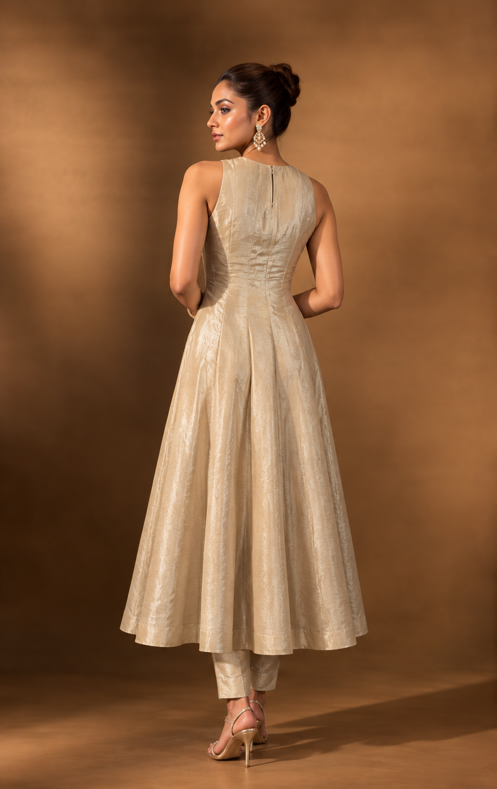 Ivory Embroidered Anarkali Set