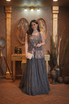 wedding, wedding outfit, lehenga, lehenga with jacket, aqua blue, brides, bridesmaids, blouse, indian outfit, indian wear, traditional, sharara, ethnic wear, printed lehenga, lehenga, grey lehenga, flared sleeves choli, lehenga set, Bridal, lehenga set 