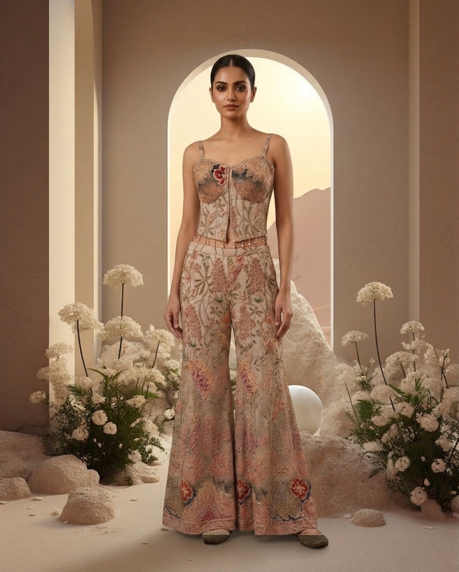 Floral Heavy Embroidery Sharara Set