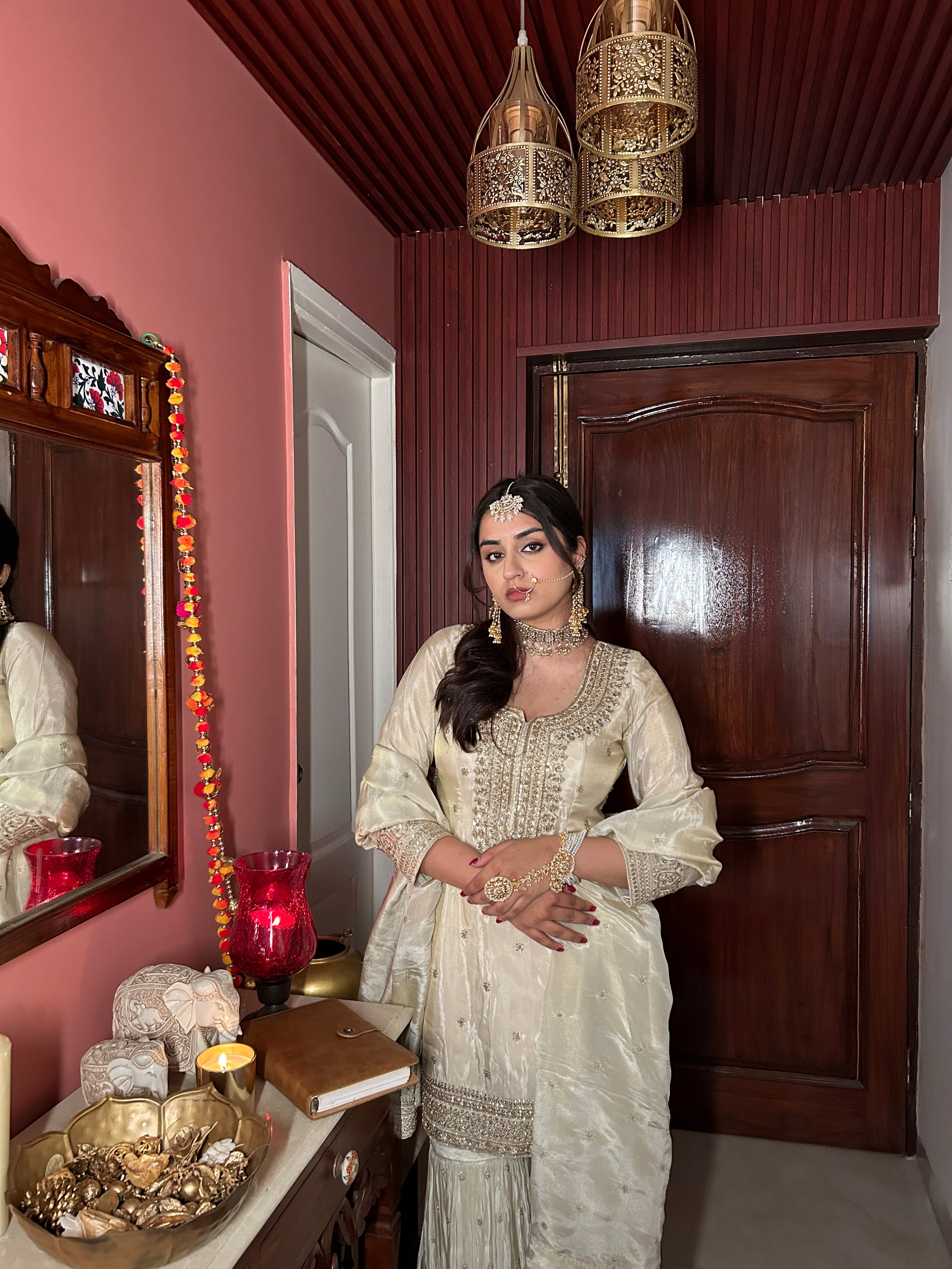 Ivory Divine Sharara