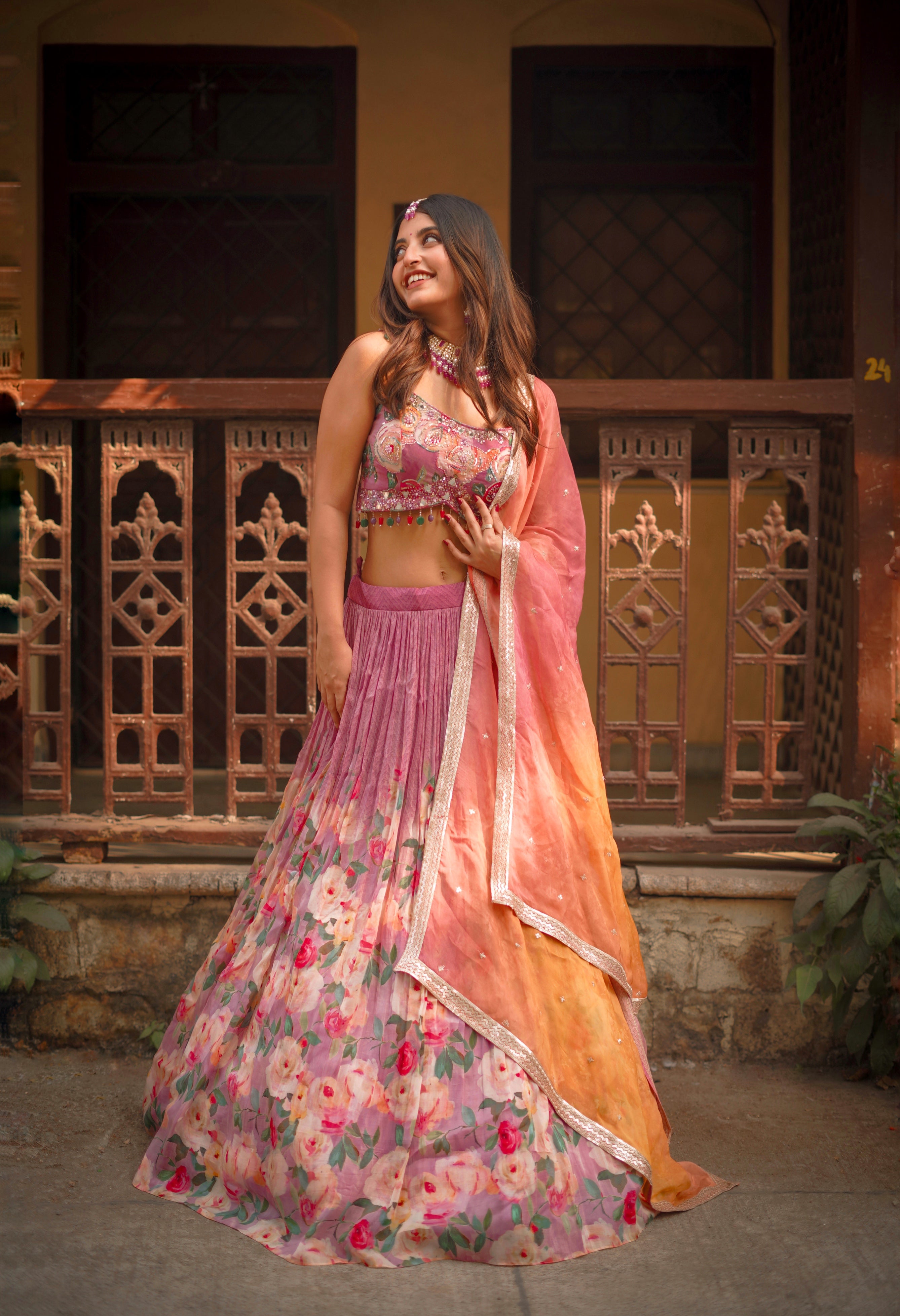The Plum Petal lehenga