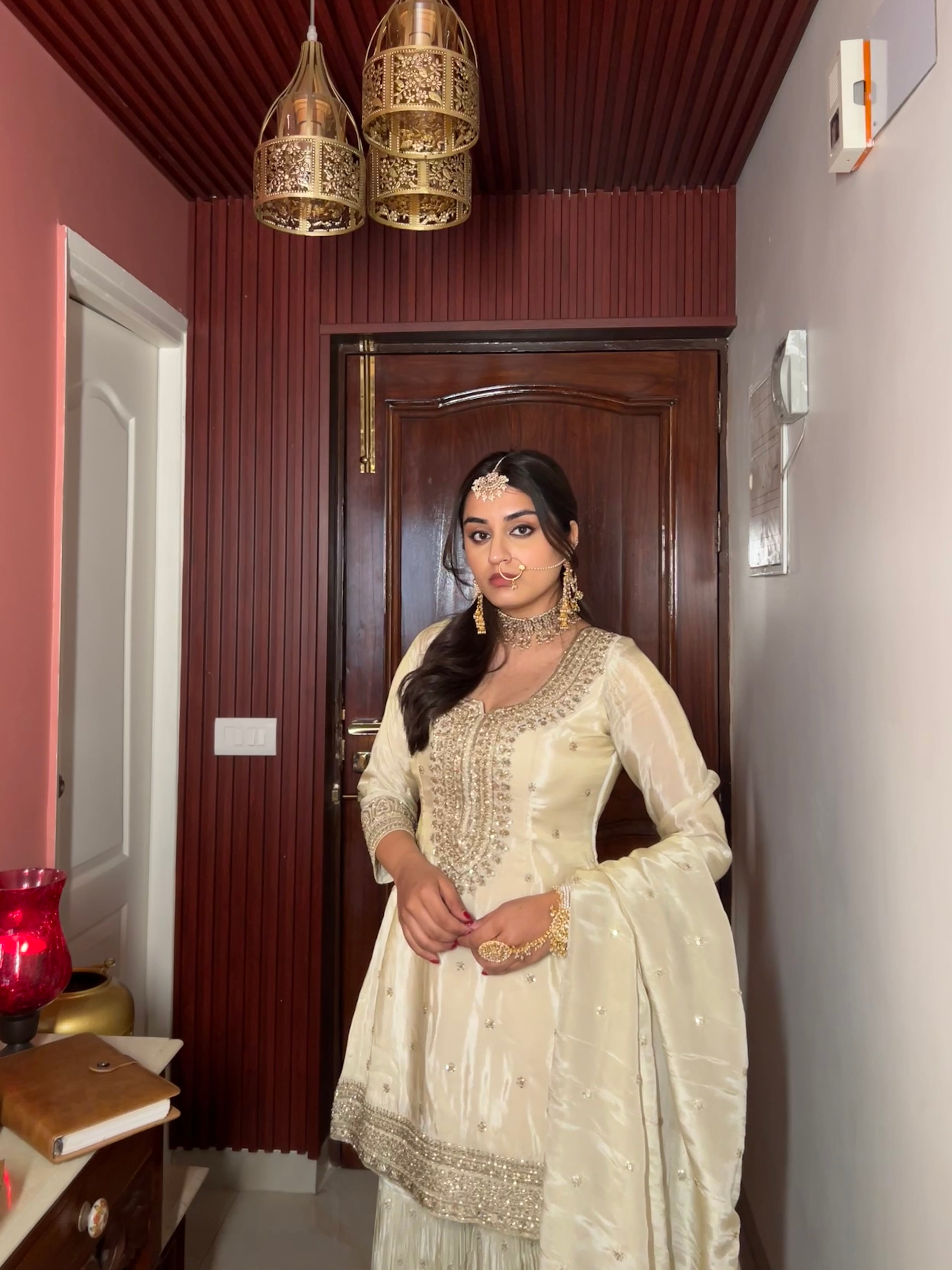 Ivory Divine Sharara