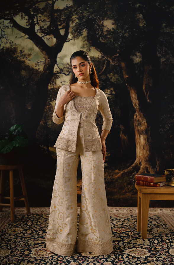 Ivory Bloom Sharara Set