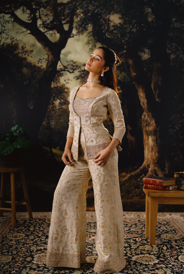 Ivory Bloom Sharara Set