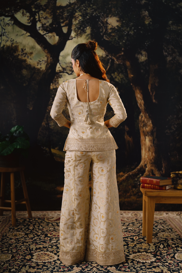 Ivory Bloom Sharara Set