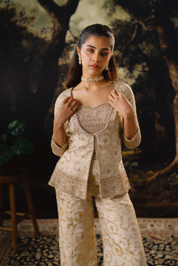 Ivory Bloom Sharara Set