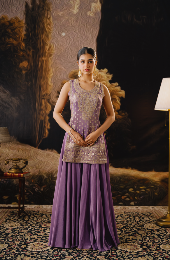 Amethyst Bloom Sharara Set