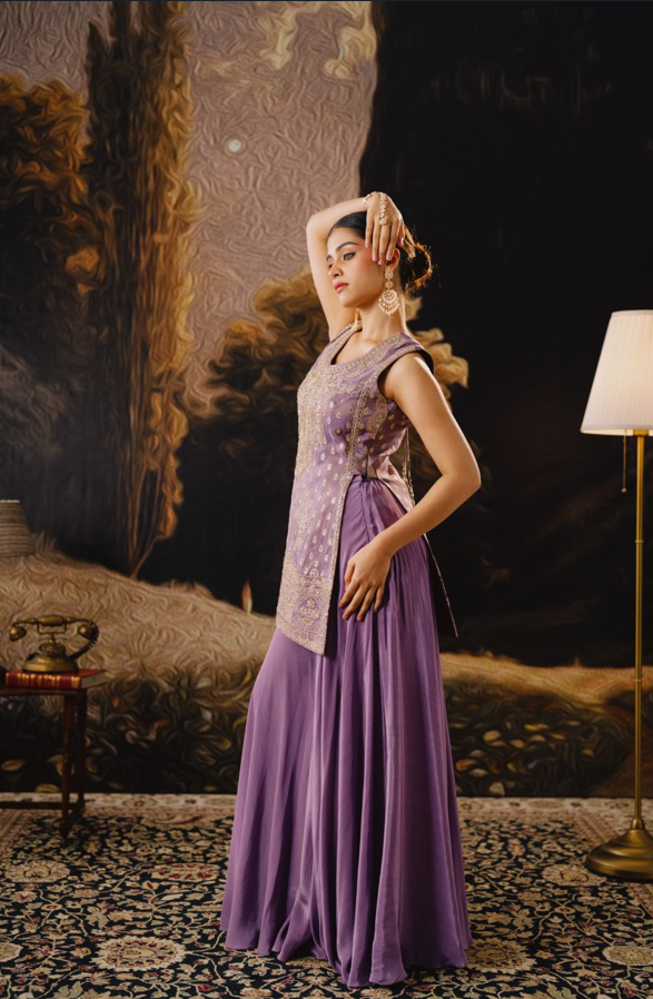 Amethyst Bloom Sharara Set