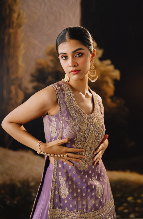 Amethyst Bloom Sharara Set