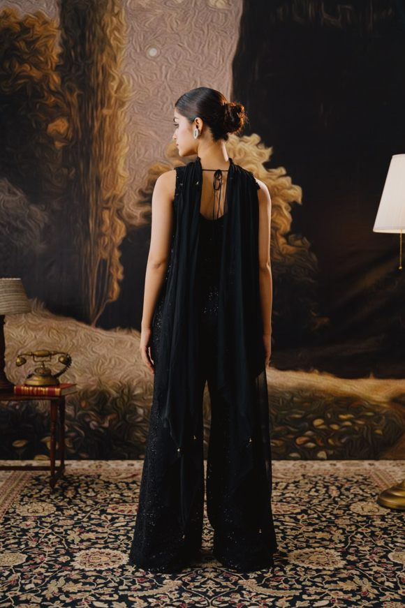 Black Royale Sharara Set