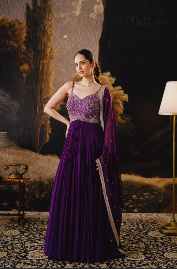 Violet Vogue Anarkali Set