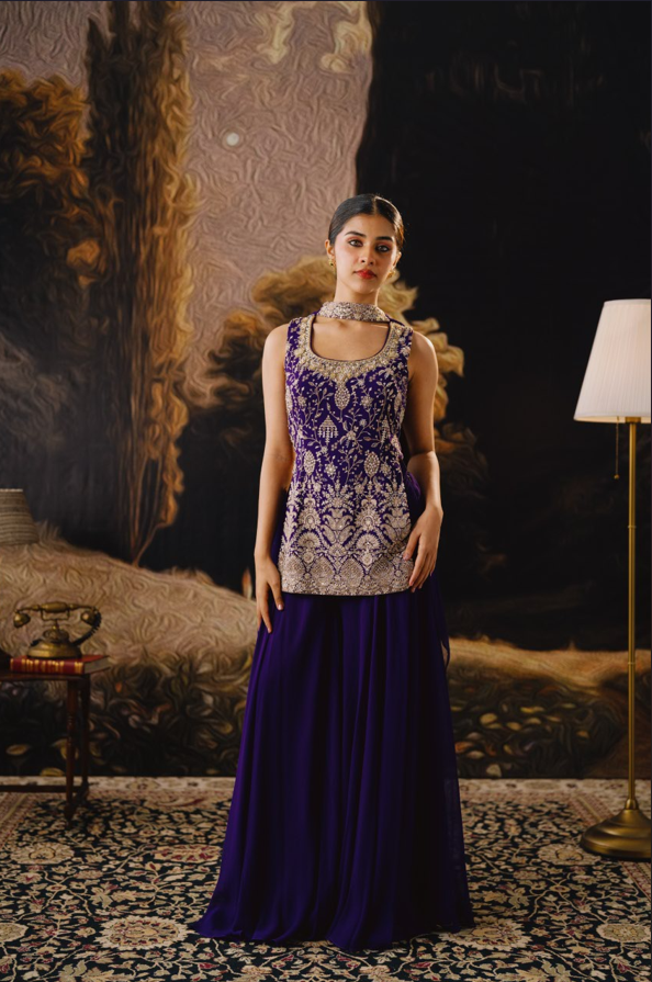 Purple Rush Sharara Set