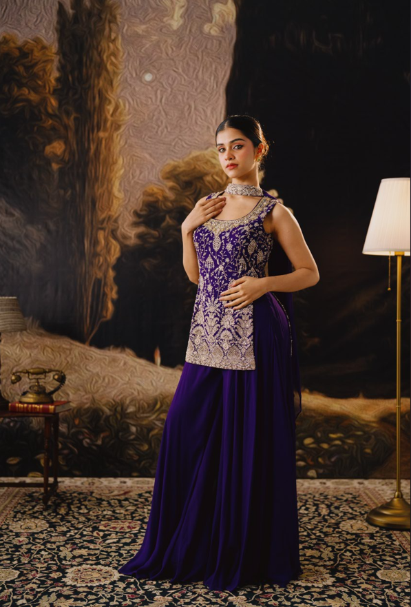 Purple Rush Sharara Set