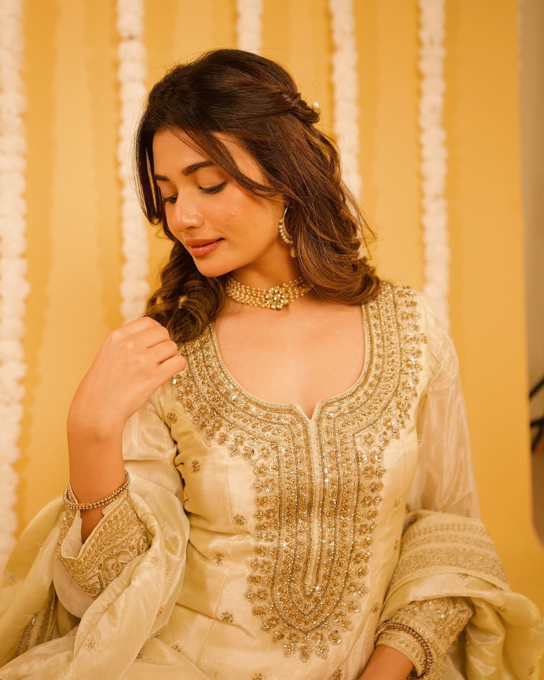 Ivory Divine Sharara