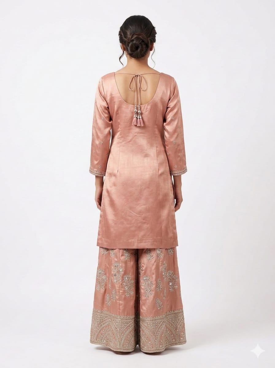 Kurti With Embroidery Sharara Set