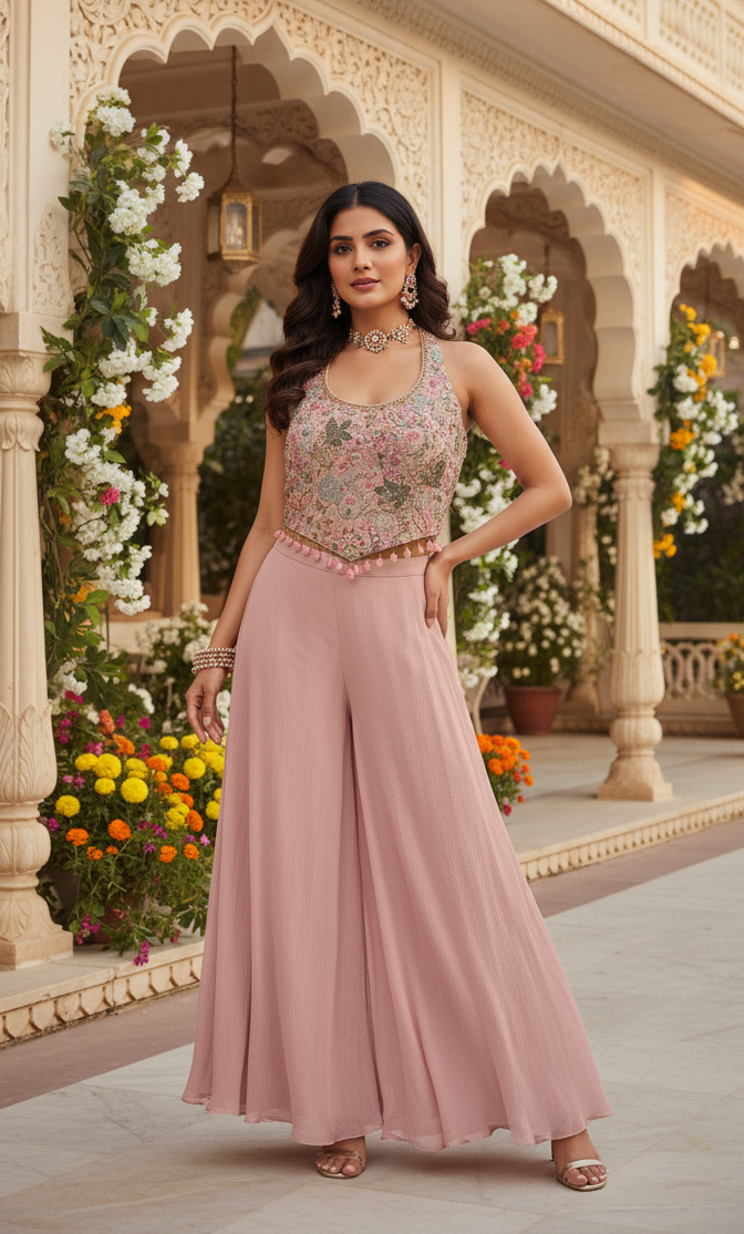 Blush Royale Sharara Set