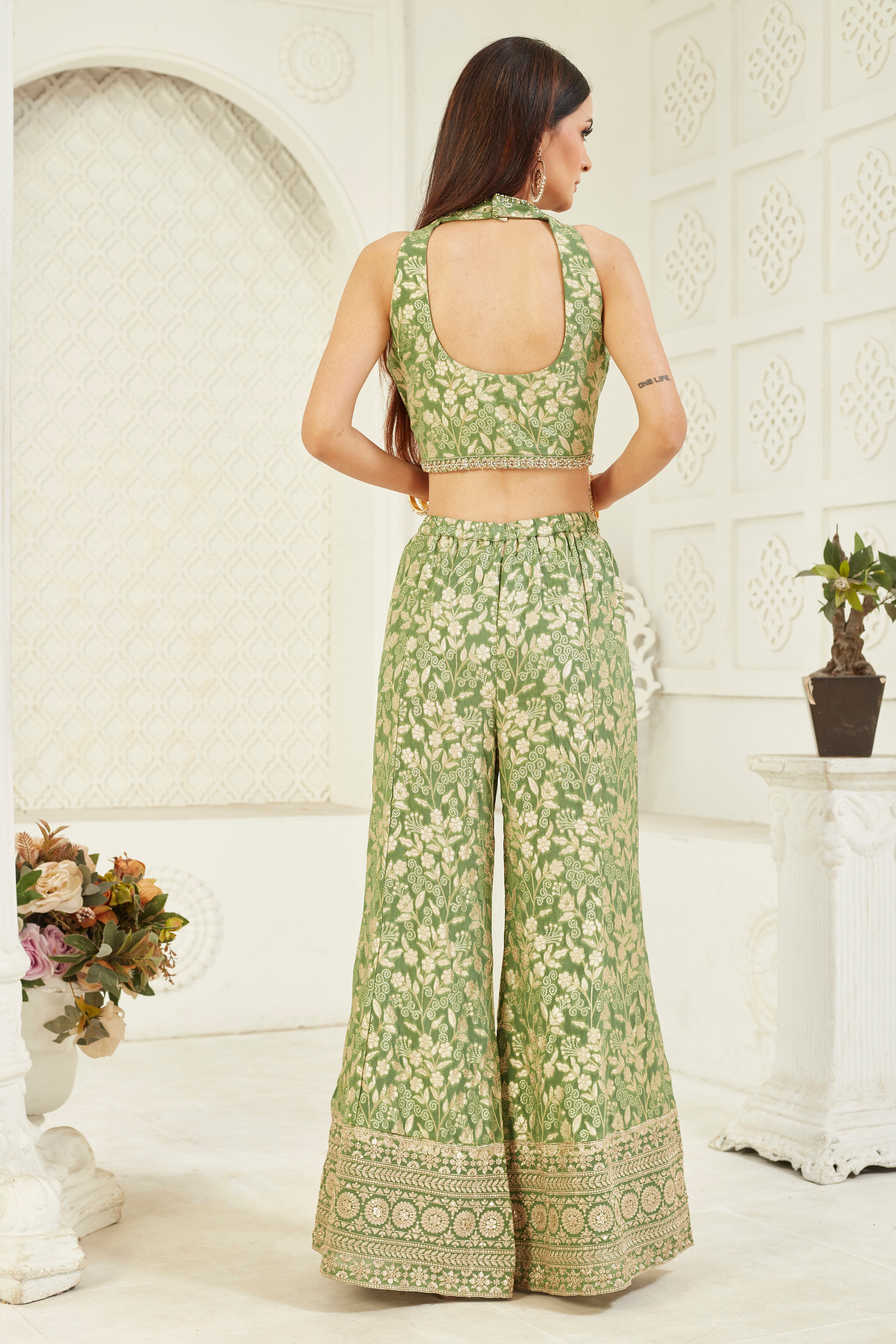 Azure Garden Sharara Set