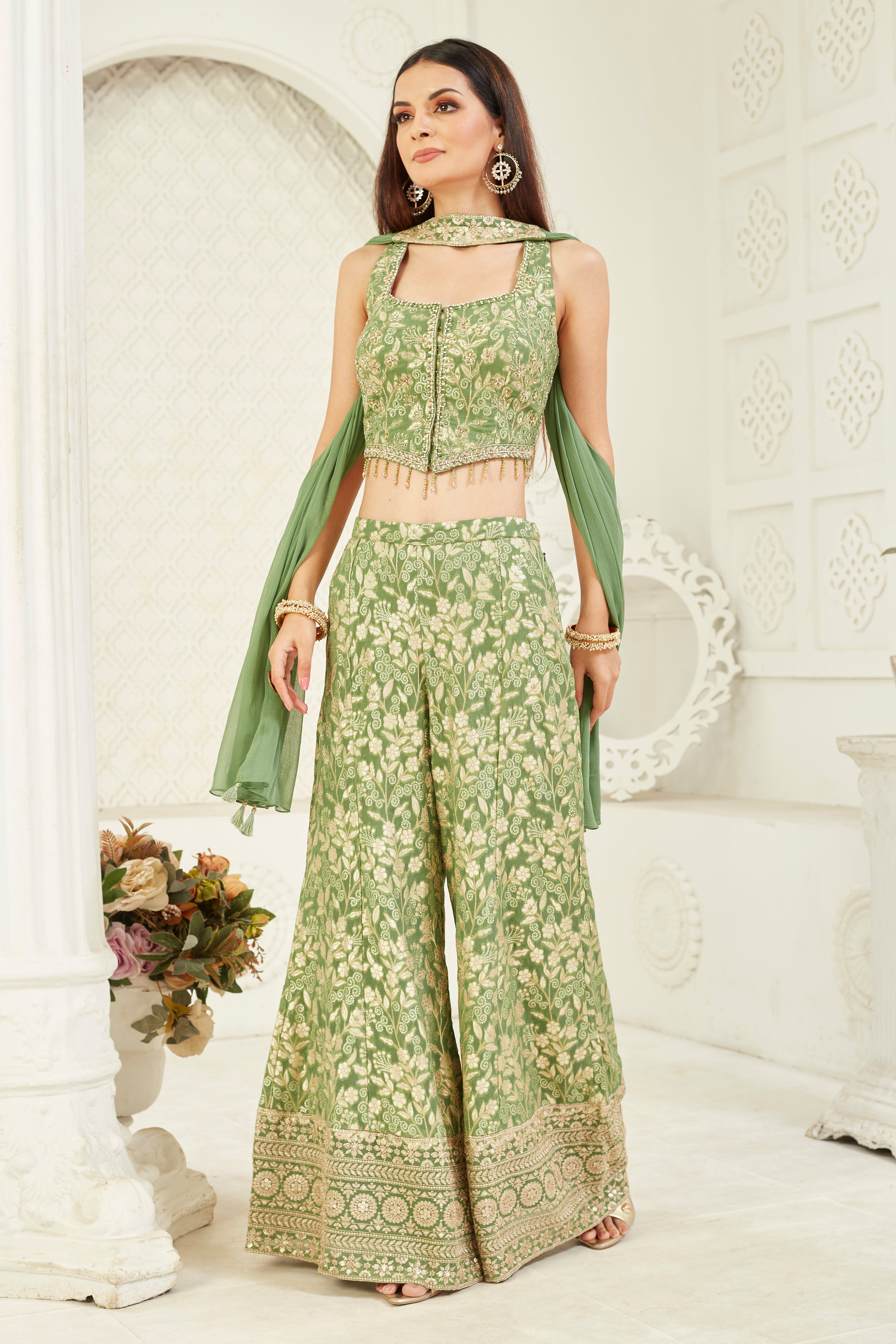 Azure Garden Sharara Set