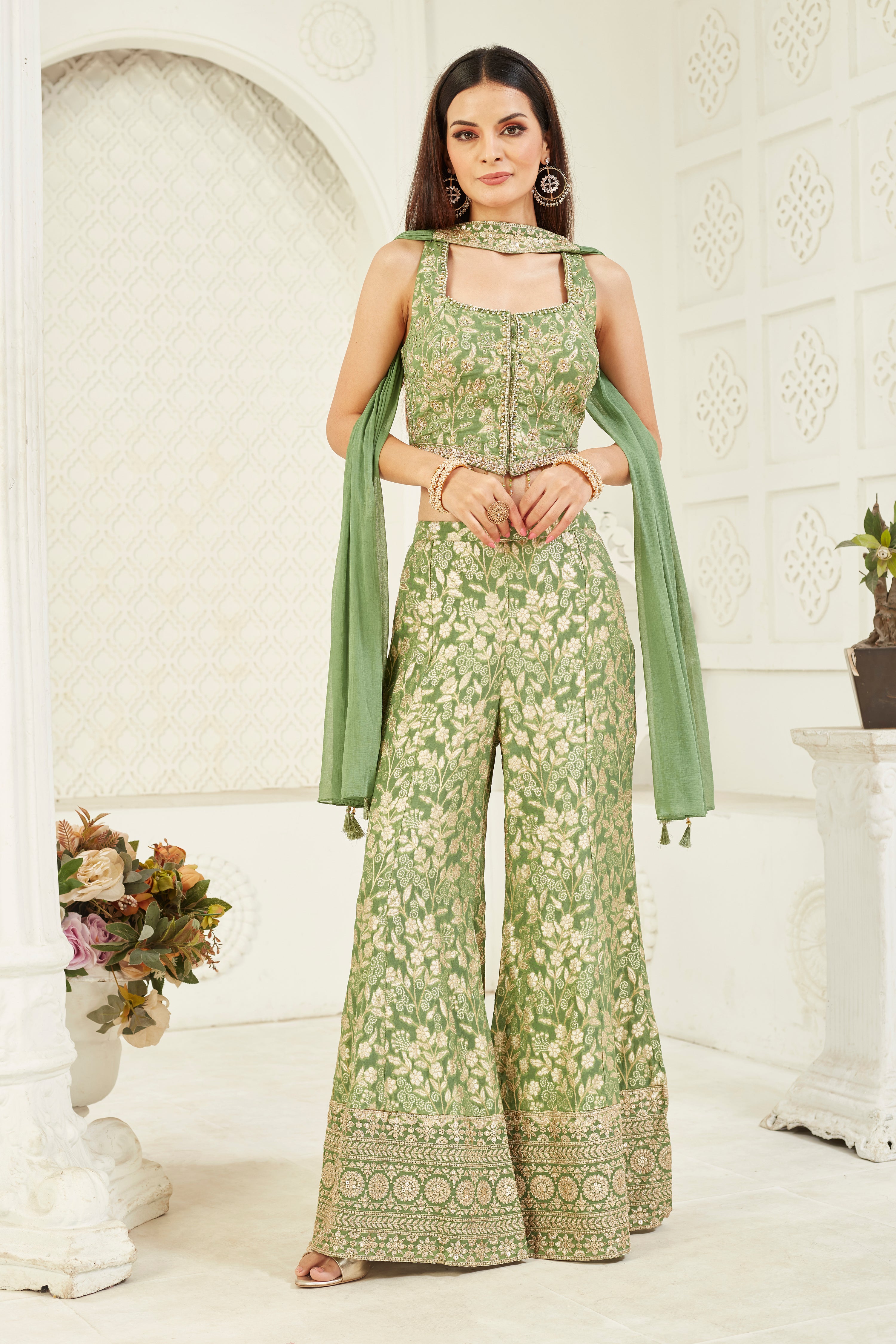 Azure Garden Sharara Set
