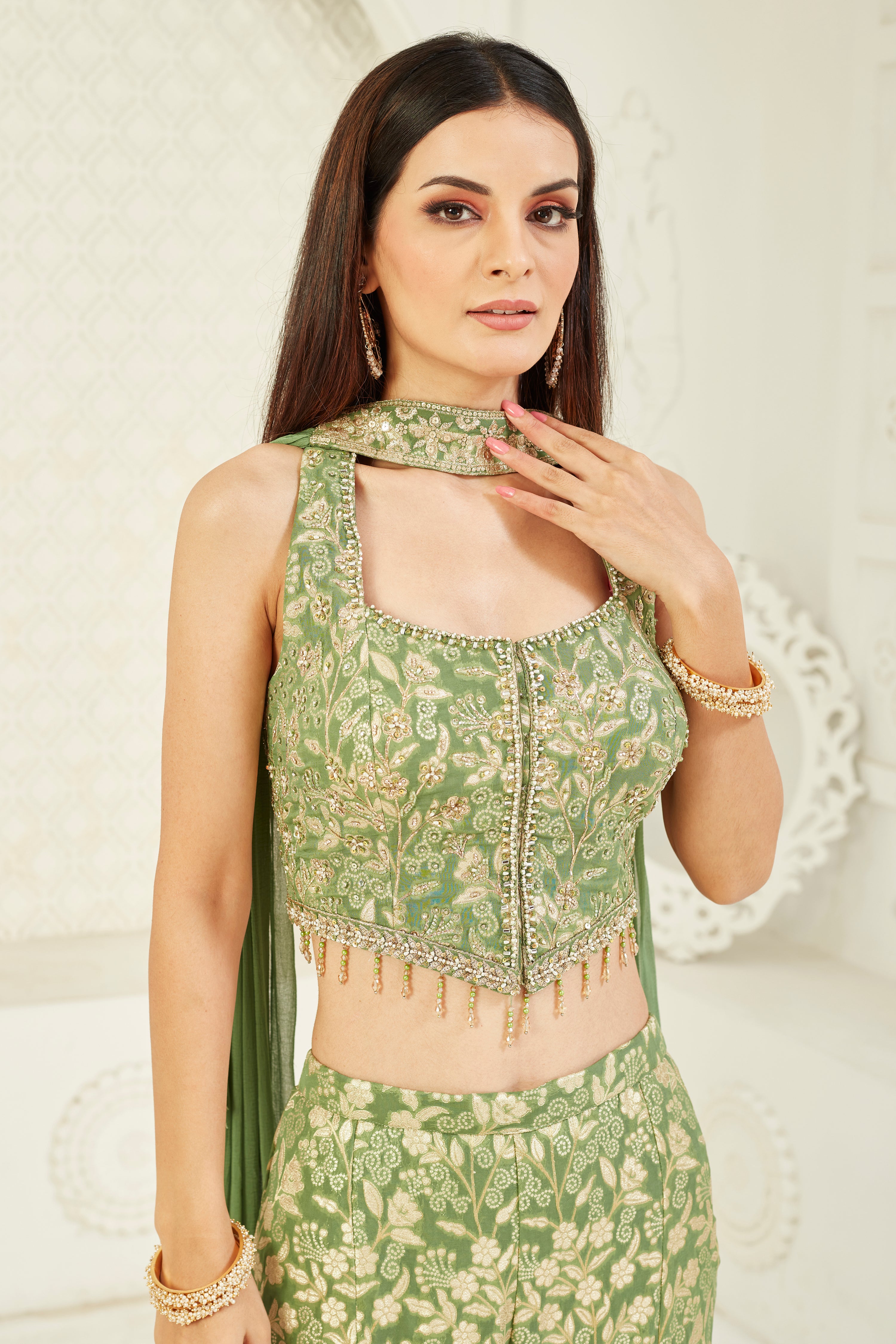 Azure Garden Sharara Set