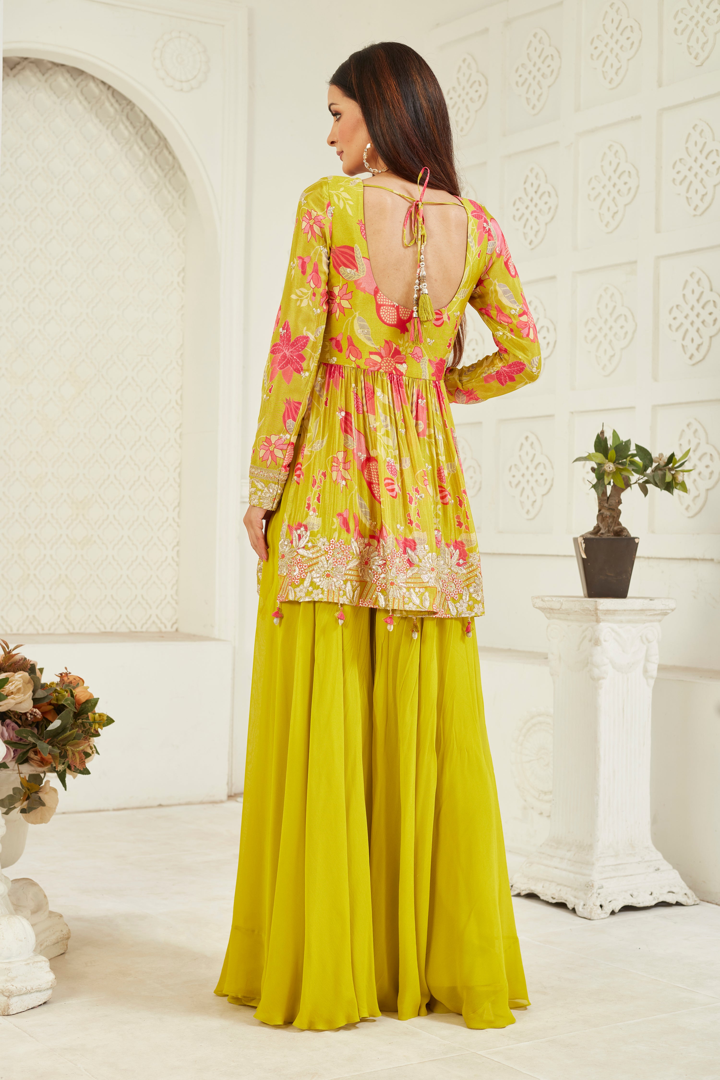 Radiant Lime Sharara set